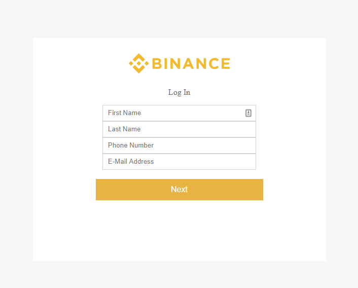 Binance info form