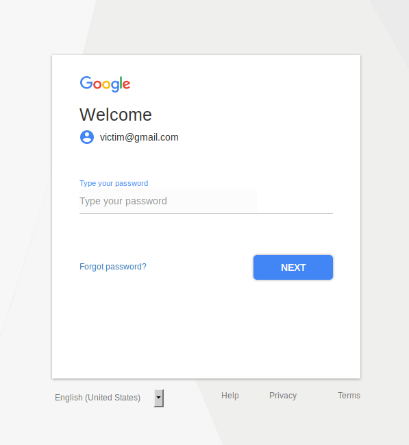 Gmail credentials prompt