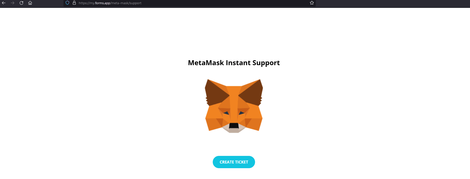 Fake Metamask phishing site
