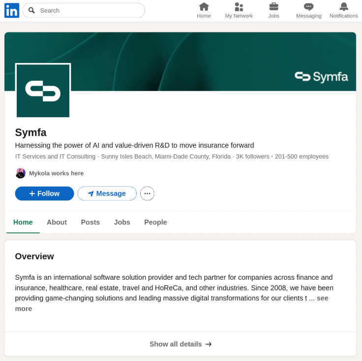 Screenshot of the fake LinkedIn Profile